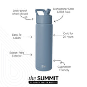 Summit Water Bottle with Straw Lid